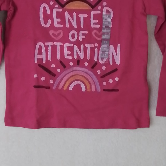 Oshkosh Long Sleeve Cotton Tee Girl's Size 3T in Pink w/ Graphic Design - Picture 5 of 10